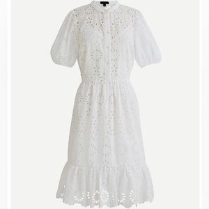 J Crew White Eyelet Dress Size 6